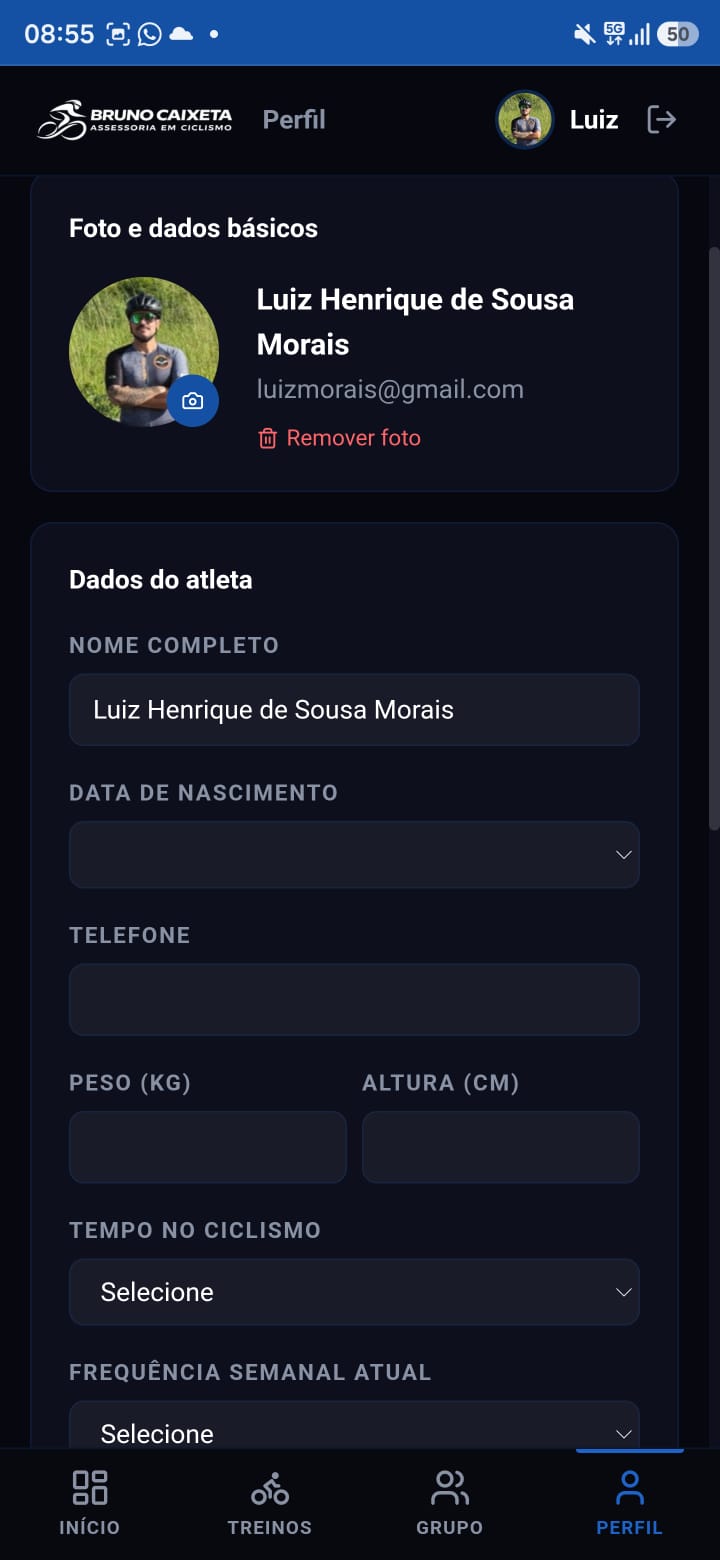 Tela de perfil do aluno