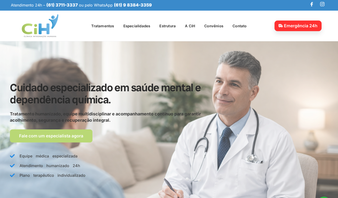 Screenshot do site CIH Brasil
