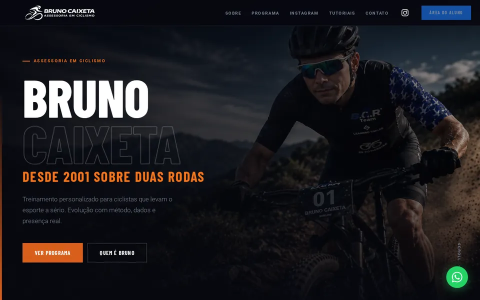 Página inicial de Bruno Caixeta, assessoria em ciclismo